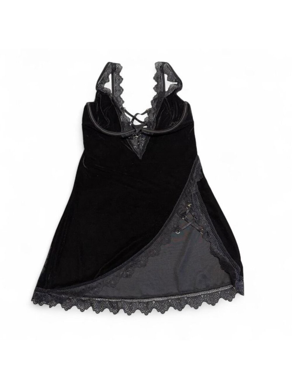 Fashion Nova Wine By The Fire Velvet Chemise Lingerie Women's Small Whimsigoth